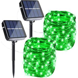 Joomer Solar Fairy Lights, 2-Pack Total 80FT 240LED Solar String Lights Outdoor Waterproof 8 Lighting Modes for Fence Party Garden Patio Yard Home Holiday Tree Outdoor Decoration (Green)
