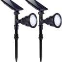 Solar Spotlights Outdoor 18 LED 300 Lumens Waterproof Adjustable Wall Light for Patio Garden Driveway (2 Pack)