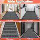 MYFAMIREA Commercial Floor Mat 3' x 10' Extra Large Front Door Industrial Rug Heavy Duty Brush Step Entrance Mat Weather Utility Rug with Non Slip Rubber Backing Low Profile for Entryway, Charcoal Grey