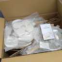 CAROTE 21Pcs Pots and Pans Set, Nonstick Cookware Sets, White Granite Induction Cookware Non Stick Cooking Set w/Frying Pans & Saucepans(PFOS, PFOA Free)