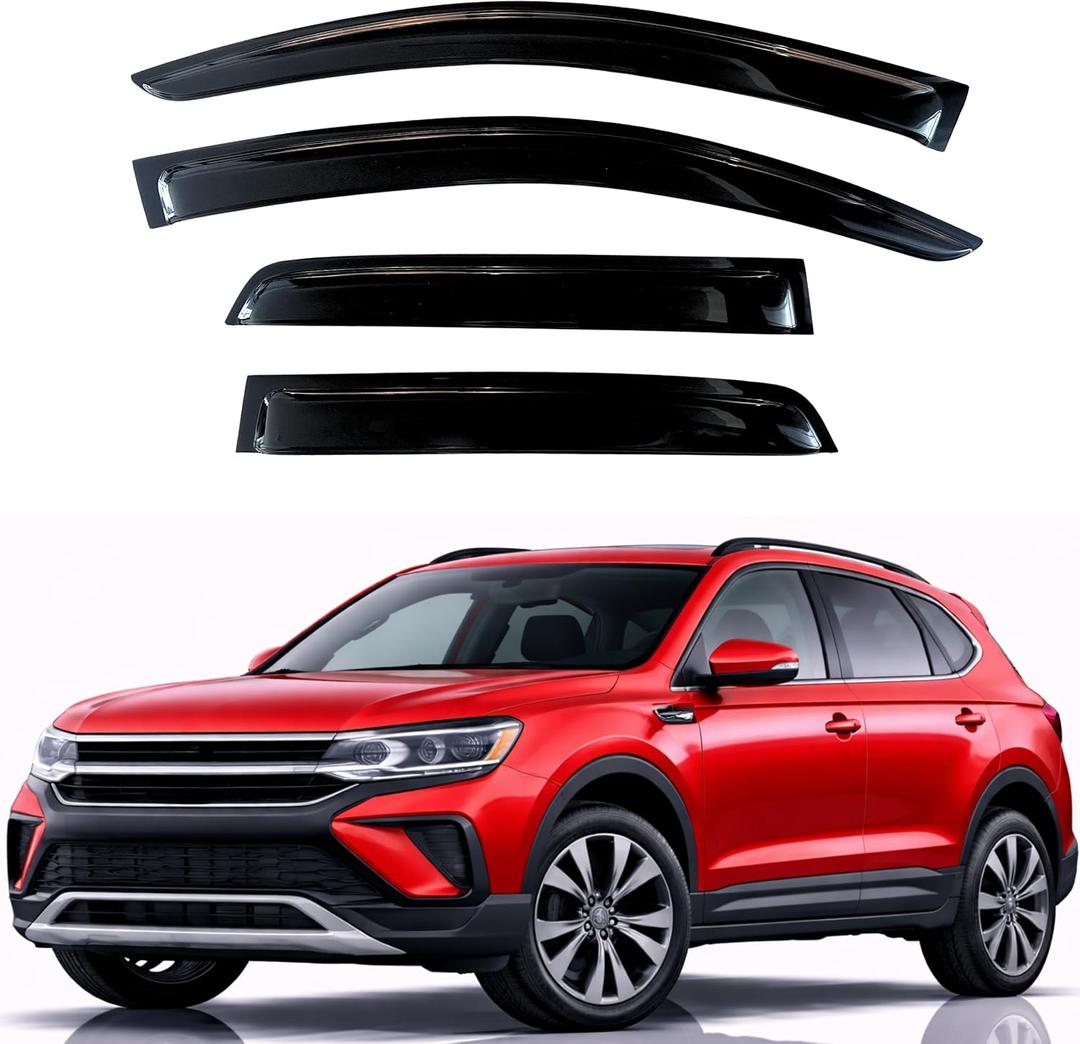 KPY Rain Guards Fit for 2021-2026 Volkswagen Taos, Out-Channel Window Visors Vent Wind Deflectors 4PC, Car Accessories for 21-26 VW Taos