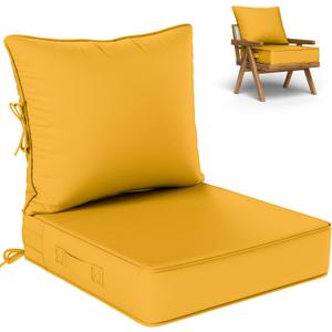 Outdoor Seat Cushions 24×24, Waterproof, for Patio Sofa Chairs, Yellow