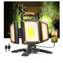 SYLSTAR 30W Rechargeable Work Light, 3000 Lumen Magnetic Work Light Battery Powered, Waterproof Portable Cordless Job Site Lighting for Construction Site, Workshop, Garage, Camping, and Car Repairing