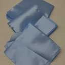 P Pothuiny 24 Pcs Light Blue Satin Napkins, 17 x 17 Inches, Square, Smooth, Wedding Dinner Napkins, Table Napkins for Banquet Party Restaurant Decor, Thanksgiving, Christmas