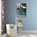 8 x 90s Blue Ocean Surf Poster Summer Beach Wall Art Coastal Surfer Men Water Extreme Sports Trendy Canvas Prints Painting for Home Living Room Bedroom Dorm Apartment Decor 8x12inch Unframed