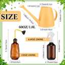 Reallnaive 1/2 Gallon Long Spout Watering Can Set for Indoor & Outdoor Plants – Includes Spray Bottle, Squeeze Bottle, Watering Globes & Soil Moisture Meter for Garden & House Plants(Yellow)