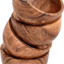 EDHAS Bowl Sets Acacia Round Bowl for Condiments, Dip Sauce, Nuts, Candy and More (Set of 4), (3" x 3" x 2")