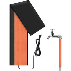 40'' x 7'' Pipe Heat Blanket for Winter Freeze Protection, Fits Pipes up to 1-1/4'' OD, Faucet Heating Blanket for Metal & Plastic Pipes, 120V Heated Pipe Wrap with 78.7'' Cable, Three Layer Design