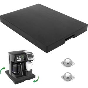 Sliding Tray for Coffee Maker - Appliance Slider 360 Rolling Tray With Wheels & Brake for Kitchen Countertop, Sliding Pull Out Mat for Ninja Air Fryer Coffee Pot Under the Cabinet (12"W 16"D) Black