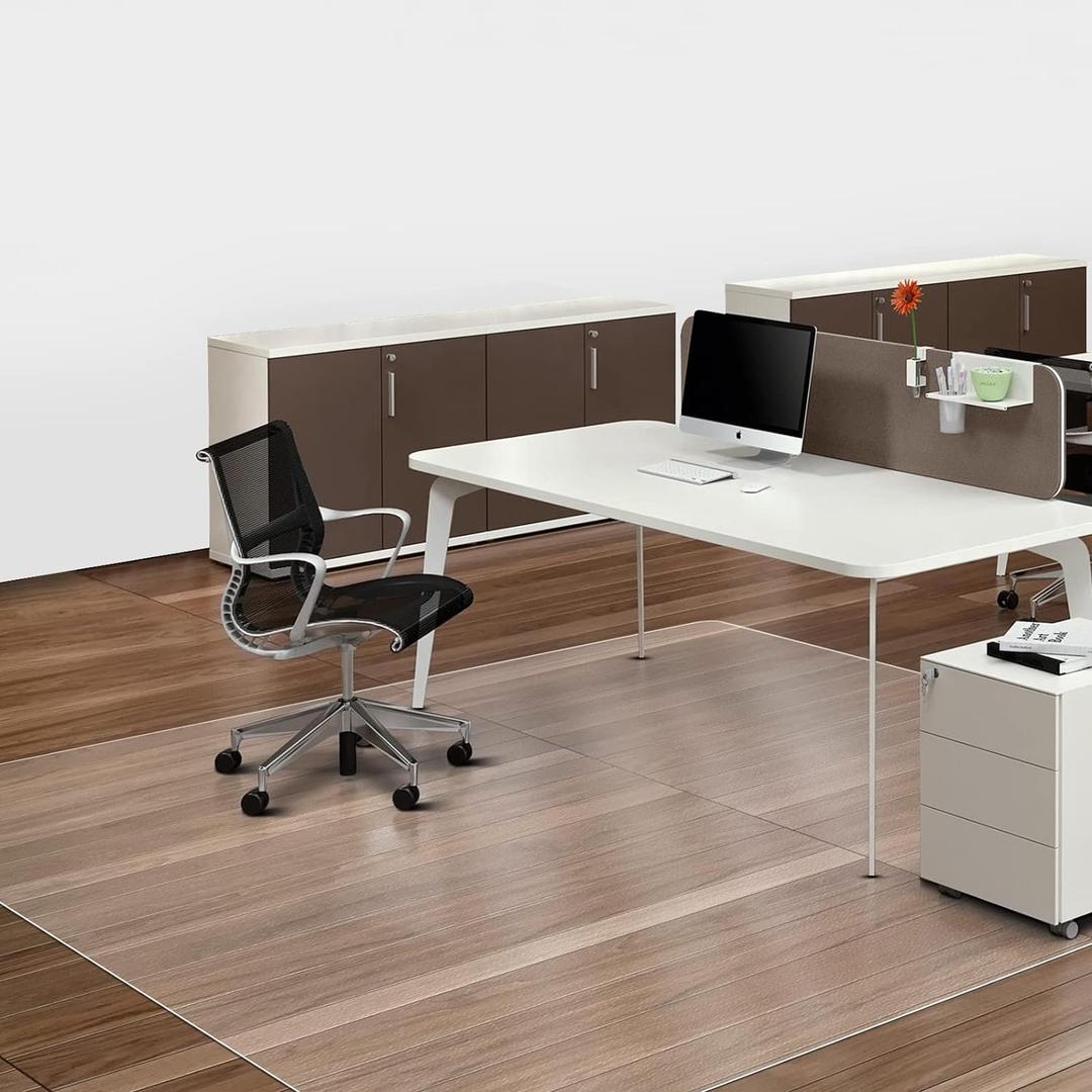 SALLOUS Chair Mat for Hard Floor, 75" x 60" Vinyl Office Chair Mat for Hard Surface, Multi-Purpose Floor Protector Desk Mat for Home Office (Clear)