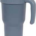 40 Oz Tumbler with Handle & Straw Lid, Insulated Stainless Steel Vacuum Flask, Double Wall Thermal Car Cup for Hot & Cold Drinks, Leak Proof, BPA Free (Slate Gray)