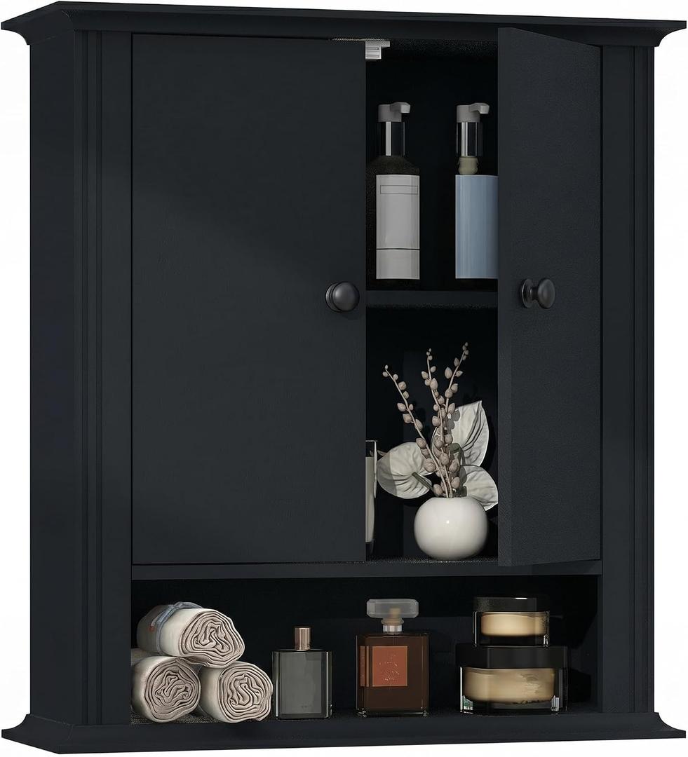 Bathroom Wall Cabinet, Over The Toilet Storage With Adjustable Shelf, 22.8 inches x 25.5 inches x 7.2 inches