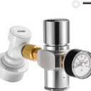 Hold Stable Pressure 0-60 PSI Mini Keg Regulator, No Leaking Portable Cornelius Corny Beer Growler Outdoor Picnic Party Carbonation CO2 Gas Ball Lock Disconnect Mini keg Charger Regulator