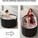 Portable Bathtub for Adult, Foldable Soaking Bathtub for Hot SPA&Ice Bath, Foldable Small Bathtub collapsible bathtub for Bathing, 6-layer Insulated portable tub,Space-Saving (black 25.9X41.3 IN)