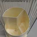 360 Rotating Makeup Brush Holder with Lid, Waterproof Three-Compartment Makeup Organizer, 180 Side-Pull Door Desk Organizer, Dustproof Brush Holder for Vanity and Bathroom (Transparent)