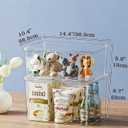 Clear plastic storage bins with LIDS,storage containers for snacks, cosmetics, books, dog food, Storage Organizer for NurseryKitchen, Living room,Bedroom, Bathroom, Office(clear, 2XL+2L)