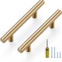 Ravinte 30 Pack Kitchen Cabinet Handles Champagne Bronze 3 Inch Hole Center Stainless Steel Pulls for Dresser Drawer Cupboard Handles with Screwdriver, 5 Inch Length