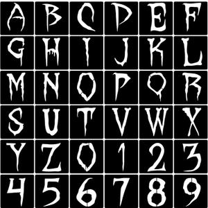 36pcs Halloween Letter Stencils Reusable Halloween Number Stencil DIY Alphabet Stencil for Painting on Wood Canvas Reusable Template Nativity Scene Paint Stencils for Crafts Fabric Home Dcor