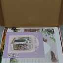 TuKIIE DIY Book Nook Miniature Kit, Booknook Dollhouse Bookshelf Insert with Sensor Light & Dust Proof, Wooden Decorative Bookend Stand Model Kits for Kids Teens Adults(Flower House)