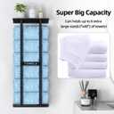 STWWO Towel Racks for Bathroom, Bathroom Towel Storage Wall Mounted 30 inch with Shelf Can Holds 6 Large Towels, Wall Towel Rack for Rolled Towels, Black