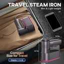 Travel Steamer for Clothes Small Iron - 1000W Portable Steamer & Mini Iron,10s Fast Heat, Handheld Mini Steamer with 8FT Cord, Foldable Handle, Travel, College Dorm & Home Essentials (Purple)