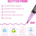 OLINGYOU Glitter Marker Pens,36 Colors Self-Shimmer Metallic Markers,Glitter Paint Pens DIY Crafts Greeting Birthday Cards, Making Poster,Album,Scrapbooking,WoodMugs