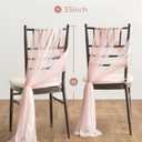 Ling's moment Wedding Chair Sashes Cover Aisle Decorations Draping Fabric Wrinkle-Free with Tie 16 Pcs Blush Pink & White for Party Ceremony Reception Floral Arrangement Banquet Outdoor Decor