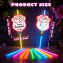 36 Pack Neon Valentine's Day Gift Cards with Glow Sticks, Glow in The Dark Party Favors, Glow Stick Bracelets & Necklaces for Kids, Classroom Exchange, School Prizes & Valentine's Party Supplies