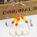 OROOTL Pompano Fishing Rigs, 6pcs Pompano Rigs for Surf Fishing Pre-Rigged Pompano Float Rigs with Circle Hooks Saltwater Fishing Rigs Surf Fishing Gear (Orange/Yellow-6pcs)