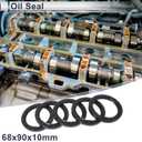 Universal Oil Seal TC Double Lip W Steel Spring Seal Ring Rotary Shaft Seal 68x90x10mm High Pressure NBR Rubber Black 5 Pcs