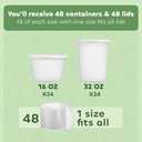JoyServe 48 Sets Deli Containers with Lids 16oz & 32oz Leak Proof, Microwaveable, Dishwasher & Freezer Safe Plastic Food Storage & Soup Containers
