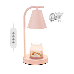 Pink Candle Warmer, Candle Warmer Lamp with Timer，Electric Candle Lamp Warmer for Scented Wax with 2 Bulbs，House Warming Gifts New Home&Gifts for Women, Candle Lamp for Jar Candles