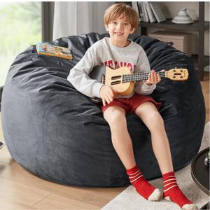 Codi Bean Bag Chair for Kids with Filler Included 10-12, Comfy Kid Beanbag Chair 3 FT, Machine Washable, Charcoal Grey, 3ft