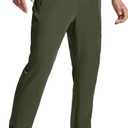 baleaf Men's Hiking Pants Lightweight Quick Dry Water Resistant Elastic Waist Cargo Pants with Zip Pockets for Outdoor (Dark Army Green, Small)
