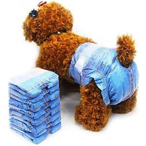 Pet disposable dog diaper jeans style puppy female dog diapers(3 pack,24 pcs)S Pet disposable dog diaper jeans style puppy female dog diapers(3 pack,24 pcs)S