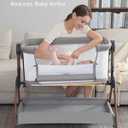 Bassinet - Baby Bassinet,3-in-1 Baby Bassinet Bedside Sleeper, Rocking Bassinet with Wheels,Breathable Sheet,Full-Mesh Sides,Storage,6 Height Adjustable Crib, for Day and Night(Mesh Grey)