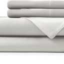 Hotel Sheets Direct 4 Piece Bed Sheet Set California King Size, 100% Viscose Derived from Bamboo Sheets Set with 2 Pillowcases, Cooling & Breathable Luxury Bedding, Moisture-Wicking, Light Gray