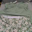 ROSEWE Womens Tankini Bathing Suits, Two-Piece Smocked Swim Dress, Print Swimsuits with Board Shorts Light Green. Large