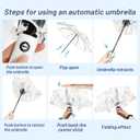2 Pack Wedding Umbrellas, Lightweight Folding Clear, Pop-on, Stylish, Adult, Rain, Perfect for Travel, Dating, Shopping