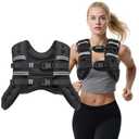 Weighted Vest,  Weight Vest with Reflective Stripes for Men Women, Two Adjustment Straps for Workout, Strength Training, Running, Fitness, Muscle Building, Weight Loss (12lb)
