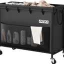 300L Large Laundry Basket with Wheels, Heavy Duty Rolling Laundry Hamper, Oxford Fabric Dirty Clothes Hamper with Thick Iron Frame & Removable Bag, Commercial Hampers for Hotel Home Laundry Room