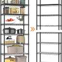 8 Tier Adjustable Storage Shelves Heavy Duty Metal Shelf Wire Shelving Unit Organizer Rack for Home Kitchen Office Pantry Room Bathroom Shelving Organizers and Storage Laundry (8-Black-12"Dx22"Wx72"H, Black)