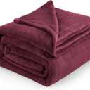 Bedsure GentleSoft Fleece Blankets Queen Size Red Burgundy - Bed Blanket Soft Lightweight Plush Fuzzy Cozy Luxury Microfiber, 90x90 inches