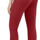 COPYLEAF Flare Leggings for Women High Waisted Seamless Yoga Pants Tummy Control Workout Gym Leggings Bootcut Pants (Red, XS)