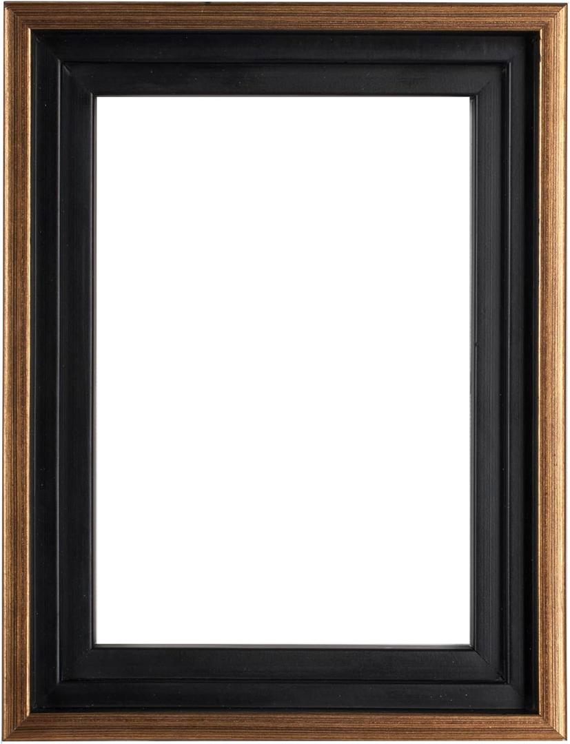 Creative Mark Illusions Floater Frame For 3/4" Deep Canvases - 24x36 Antique Gold - No Glass or Backing - Wood Composite Floating Illusion Frame for Canvas Paintings- With Hanging Hardware
