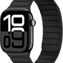 Tasikar Magnetic Bands Compatible with Apple Watch 42mm(Series 11/Series 10) 41mm 40mm 38mm Soft Silicone Replacement Loop Wristband for iWatch SE Series 11 10 9 8 7 6 5 4 3, Black