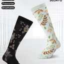 6 Pairs Compression Socks for Women Men 15-20 mmhg Knee High, Womens Compression Socks Compression Stockings for Women Men (Watermelon, S/M)