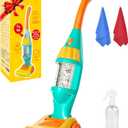 Toddler Vacuum Toy That Works with Lights & Sounds, Pretend Play Toy Vacuum for Toddlers 3-5 Years Old, Baby Vacuum for Boys Girls, Kids Vacuum Cleaner Cleaning Toys with Spray Bottle, 2 Towels