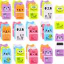 36 Pieces Erasers for Kids Cute Animal Cartoon Eraser with Cover and Roller Cases 6 Patterns Soft Pencil Rubber for Office Back to School Gifts Supplies Animals Themed Fun Party Favor