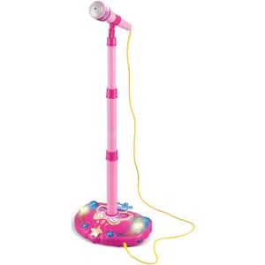KonHaovF Kids Karaoke Machine with Lights,Microphone with Adjustable Stand Singing Karaoke Machine for Girls Boys (Pink)
